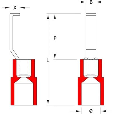 Weidmüller 1312440000 Kupferschakenstecker - Teilweise isoliert, Rot, 100 Stück Weidmüller 1312440000 Kupferschakenstecker - Teilweise isoliert, Rot, 100 Stück