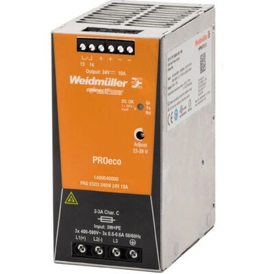 Weidmüller PRO ECO3 240W 24V 10A Fuente de alimentación Weidmüller PRO ECO3 240W 24V 10A Fuente de alimentación