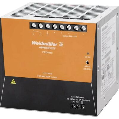 Weidmüller PRO MAX 960W 24V 40A Power Supply - DIN Rail Mount Weidmüller PRO MAX 960W 24V 40A Power Supply - DIN Rail Mount