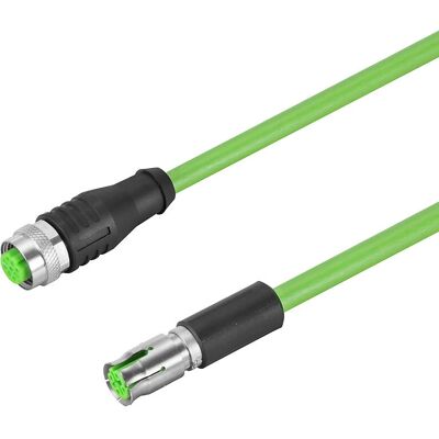 Câble réseau Weidmüller HDCXX5E01FFSM12D0100 - 100 MBit/s, 1m, Vert Câble réseau Weidmüller HDCXX5E01FFSM12D0100 - 100 MBit/s, 1m, Vert