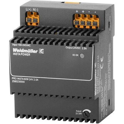 Weidmüller PRO INSTA 60W 24V 2.5A Alimentatore - Power Supply Weidmüller PRO INSTA 60W 24V 2.5A Alimentatore - Power Supply