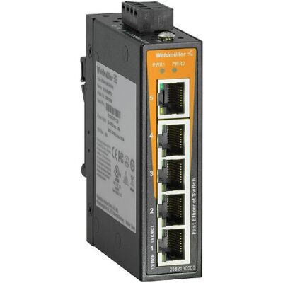 Industriell nätverksswitch Weidmüller IE-SW-EL05-5TX - 5 portar - Svart, Orange Industriell nätverksswitch Weidmüller IE-SW-EL05-5TX - 5 portar - Svart, Orange