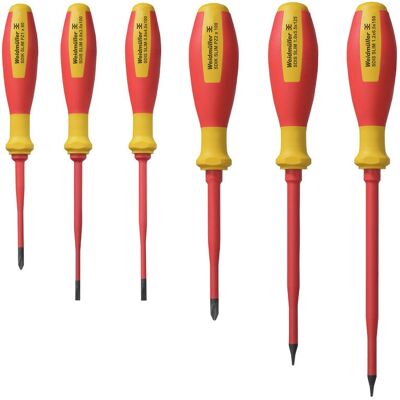 Weidmüller S3.5-6.5/PZ1/2 Schraubenzieher-Set - VDE Schlank Flach Pozidriv Weidmüller S3.5-6.5/PZ1/2 Schraubenzieher-Set - VDE Schlank Flach Pozidriv