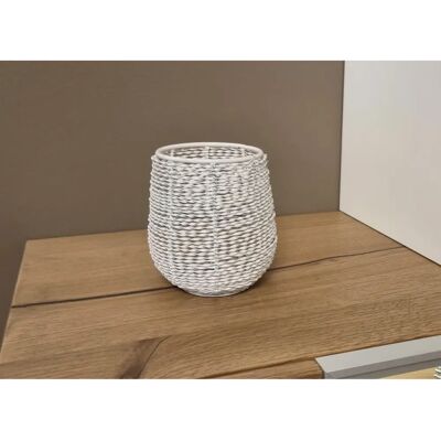 AMBIENTE HAUS - Kerzenhalter Draht Weiß - H13 cm - Öffnung 9 cm - Kerzenhalter AMBIENTE HAUS - Kerzenhalter Draht Weiß - H13 cm - Öffnung 9 cm - Kerzenhalter