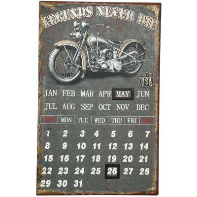AMBIENTE HAUS - Metallbild Kalender - Biker 25x40cm AMBIENTE HAUS - Metallbild Kalender - Biker 25x40cm