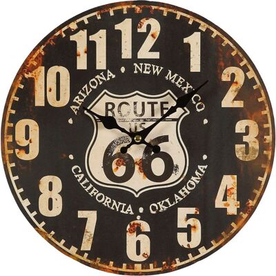 AMBIENTE HAUS - Route 66 28cm - 28 cm - Schwarz - Wanduhr AMBIENTE HAUS - Route 66 28cm - 28 cm - Schwarz - Wanduhr