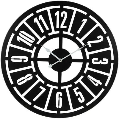 AMBIENTE HAUS - Wanduhr aus eisen 58cm - Schwarz - Wall clock AMBIENTE HAUS - Wanduhr aus eisen 58cm - Schwarz - Wall clock