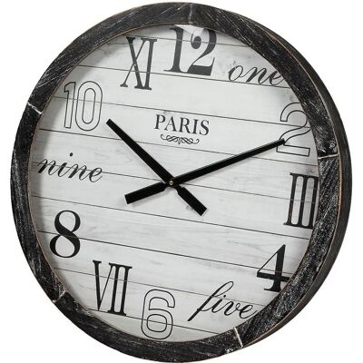 AMBIENTE HAUS - Wanduhr aus holz 60cm - Grau - Wall clock AMBIENTE HAUS - Wanduhr aus holz 60cm - Grau - Wall clock