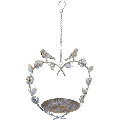 AMBIENTE HAUS - Herzform Metall - Grau - 16 cm Schale - Vogeltränke AMBIENTE HAUS - Herzform Metall - Grau - 16 cm Schale - Vogeltränke