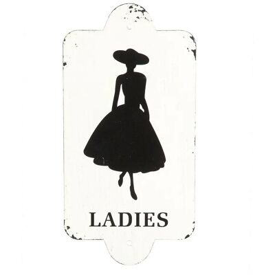 AMBIENTE HAUS - Ladies 28x14cm - Schwarz-Weiß - Metalldekoration AMBIENTE HAUS - Ladies 28x14cm - Schwarz-Weiß - Metalldekoration