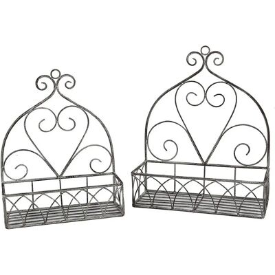 AMBIENTE HAUS Wandregal 2er Set eckig grau - 37x45x16 cm - Wandregal AMBIENTE HAUS Wandregal 2er Set eckig grau - 37x45x16 cm - Wandregal