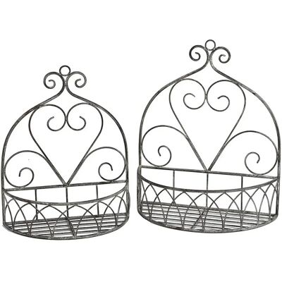 AMBIENTE HAUS - Wandregal 2er Set Rund - grau - 37x45x18 cm - Wall shelf AMBIENTE HAUS - Wandregal 2er Set Rund - grau - 37x45x18 cm - Wall shelf