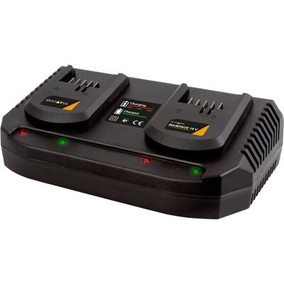 Cargador dual Maxxpack 18V Batavia - 2 x 3,5 Ah Batería Cargador dual Maxxpack 18V Batavia - 2 x 3,5 Ah Batería