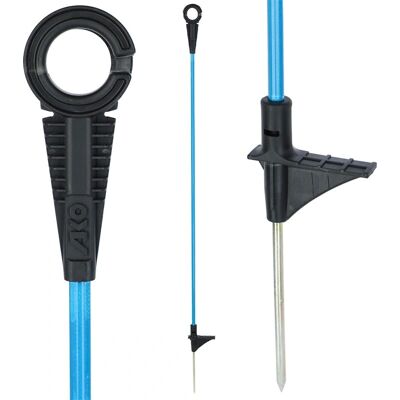 Kerbl 10x Glasfiber Palen Premium BLUE incl. Topisolator met oog - 110cm - Blauw Kerbl 10x Glasfiber Palen Premium BLUE incl. Topisolator met oog - 110cm - Blauw