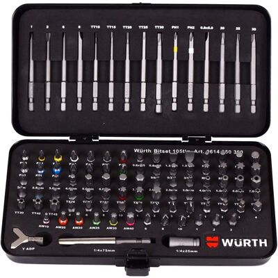 Würth 105-Piece Screwdriver Bit Set - Security & Standard Bits Würth 105-Piece Screwdriver Bit Set - Security & Standard Bits