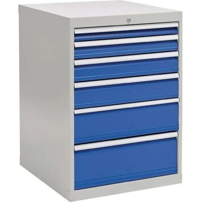 Bedrunka & hirth, Armoire de tiroirs - 6 Tiroirs, Gris clair/bleu signal - Publicité Bedrunka & hirth, Armoire de tiroirs - 6 Tiroirs, Gris clair/bleu signal - Publicité