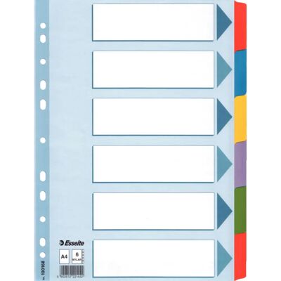 Esselte 100168 Index à onglets - Multicolore - A4 - 20 pièces Esselte 100168 Index à onglets - Multicolore - A4 - 20 pièces