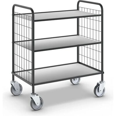 Carro de Oficina Kaiserkraft - 830x510x935mm, 3 Estantes, Negro Carro de Oficina Kaiserkraft - 830x510x935mm, 3 Estantes, Negro