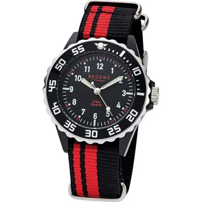 Regent Unisex Quarzuhr Schwarz-Rot - Uhr Regent Unisex Quarzuhr Schwarz-Rot - Uhr