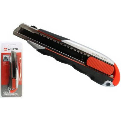 Würth Couteau de coupe - 18mm Knife with 3K Handle, Slider, Blade Clamp Würth Couteau de coupe - 18mm Knife with 3K Handle, Slider, Blade Clamp