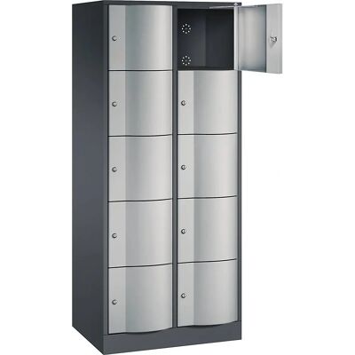 Armario resisto con cerradura - 10 compartimentos - Gris negro / aluminio blanco Armario resisto con cerradura - 10 compartimentos - Gris negro / aluminio blanco