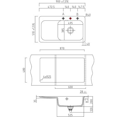 Systemceram - Keradomo Juna 90 - 90 cm - Sink Systemceram - Keradomo Juna 90 - 90 cm - Sink