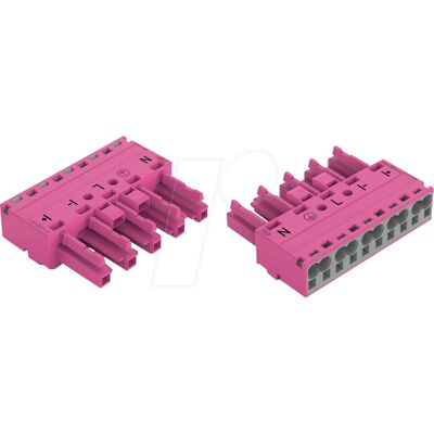 Wago 770-285/080-000 Conector hembra rosa de 5 polos - Conector eléctrico Wago 770-285/080-000 Conector hembra rosa de 5 polos - Conector eléctrico