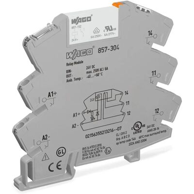 WAGO 857-304 Relais - Steckbares Modul 24V DC, IP20 WAGO 857-304 Relais - Steckbares Modul 24V DC, IP20