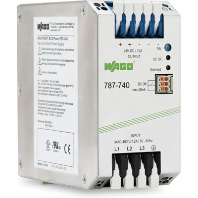 WAGO 787-740 Netzteil - 240 W, 24 V, DIN-Schiene WAGO 787-740 Netzteil - 240 W, 24 V, DIN-Schiene