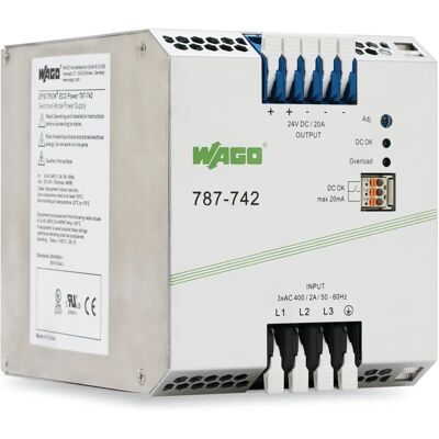Wago 787-742 Alimentatore - 24V 480W 20A Guida DIN Wago 787-742 Alimentatore - 24V 480W 20A Guida DIN