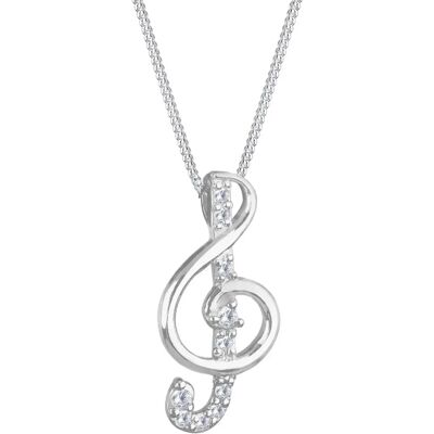 Collier en Argent Sterling avec Pendentif Clé de Sol - 45cm Collier en Argent Sterling avec Pendentif Clé de Sol - 45cm