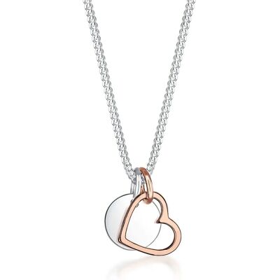 Elli Silver Jewelry 45cm Heart Circle Pendant Necklace Elli Silver Jewelry 45cm Heart Circle Pendant Necklace