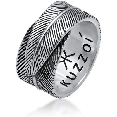Anneau vintage en argent sterling pour hommes - Kuzzoi 60/62mm - Publicité Anneau vintage en argent sterling pour hommes - Kuzzoi 60/62mm - Publicité