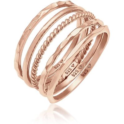 ELLI Sterling Silber Stapelring-Set - Ring-Set ELLI Sterling Silber Stapelring-Set - Ring-Set