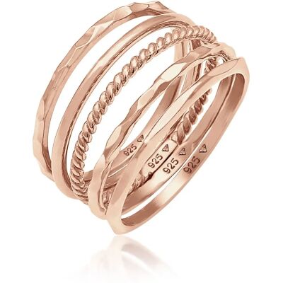 Elli Silber Ring-Set 64mm - Stapelbare Boho 5-tlg. Elli Silber Ring-Set 64mm - Stapelbare Boho 5-tlg.