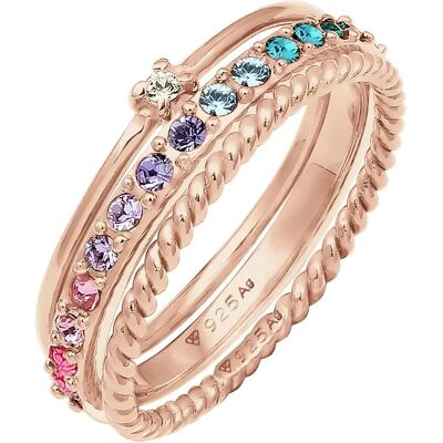 Elli Sterlingsilber Mehrfarbige Kristallring-Set - Eleganter Schmuck Elli Sterlingsilber Mehrfarbige Kristallring-Set - Eleganter Schmuck