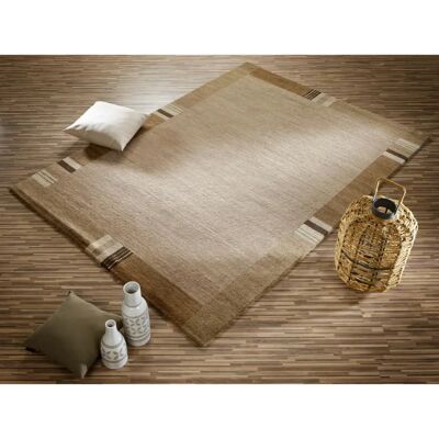 Höffner Beigefarbener Wollhandgeknüpfter Hochflor-Teppich Höffner Beigefarbener Wollhandgeknüpfter Hochflor-Teppich