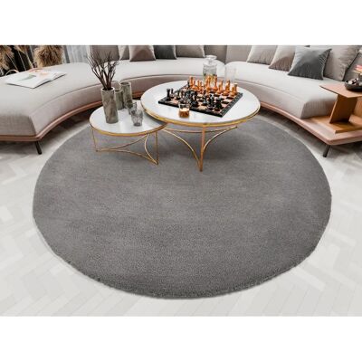 OCI DER TEPPICH - Rund 160cm Polypropylen Grauer Indoor-Teppich OCI DER TEPPICH - Rund 160cm Polypropylen Grauer Indoor-Teppich