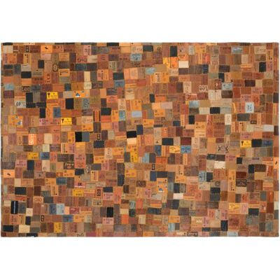 Labelstar Lederteppich - Patchwork, 170x240cm, bunt-braun - Bodenteppich Labelstar Lederteppich - Patchwork, 170x240cm, bunt-braun - Bodenteppich