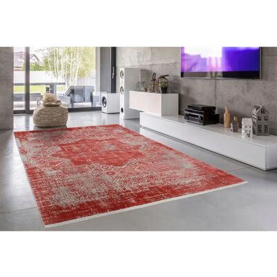 DIE TEPPICHMARKE COLOUR MEDI Teppich - Viskose, Rot, 80x150cm DIE TEPPICHMARKE COLOUR MEDI Teppich - Viskose, Rot, 80x150cm