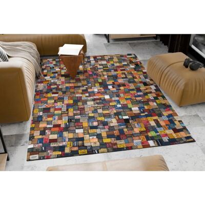 OCI DIE TEPPICHMARKE Labelstar Lederteppich - Rechteckig, Bunt, 200x300cm OCI DIE TEPPICHMARKE Labelstar Lederteppich - Rechteckig, Bunt, 200x300cm