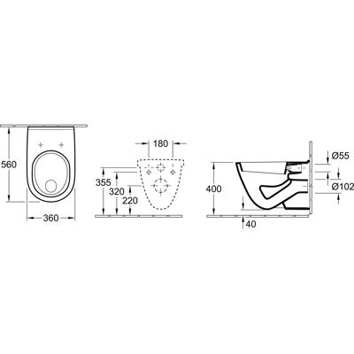 Villeroy & Boch O.Novo WC de Perete - CeramicPlus, Ieșire Orizontală Villeroy & Boch O.Novo WC de Perete - CeramicPlus, Ieșire Orizontală