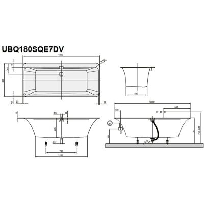 Villeroy & Boch Villeroy&boch - Ovalbadewanne Squaro Edge 12 Duo 1800x800mm - Bad Villeroy & Boch Villeroy&boch - Ovalbadewanne Squaro Edge 12 Duo 1800x800mm - Bad