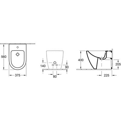 Villeroy & Boch Subway 2.0 Bidet - Blanco - 370x560 mm - De pie Villeroy & Boch Subway 2.0 Bidet - Blanco - 370x560 mm - De pie