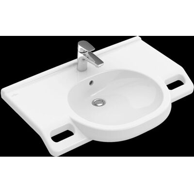 Lavabo ViCare di Villeroy & Boch - Senza barriere, CeramicPlus, AntiBac - 800x550 mm Lavabo ViCare di Villeroy & Boch - Senza barriere, CeramicPlus, AntiBac - 800x550 mm