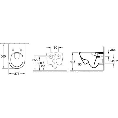 Villeroy & Boch Subway 2.0 WC Wandhängend - Weiß, 370x560mm, Rimlos Villeroy & Boch Subway 2.0 WC Wandhängend - Weiß, 370x560mm, Rimlos