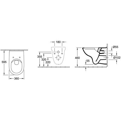 Villeroy & Boch Cubeta O.novo Vita 360x595mm - WC Accesibil Villeroy & Boch Cubeta O.novo Vita 360x595mm - WC Accesibil