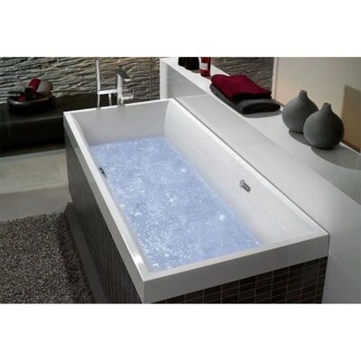 Villeroy & Boch Squaro Edge 12 Rechteck-Whirlpool Airpool Comfort - Weiß Alpin / Verchromt Villeroy & Boch Squaro Edge 12 Rechteck-Whirlpool Airpool Comfort - Weiß Alpin / Verchromt