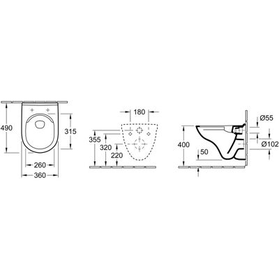 Villeroy & Boch - Wandhangend dieptespul-toilet - Sanitair porselein Villeroy & Boch - Wandhangend dieptespul-toilet - Sanitair porselein