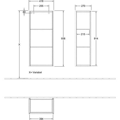 Villeroy & Boch Finion Armadio laterale - Antracite Opaco Villeroy & Boch Finion Armadio laterale - Antracite Opaco